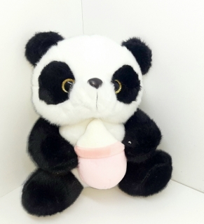 Панда с бутылочкой 20 см