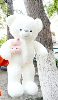 Медведь белый, шарф с зайчонком 90 см
