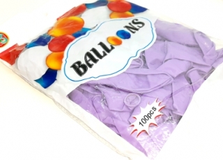 Шарики надувные пастельные, фиолетовые 100 шт. 02129
