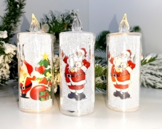 Свеча светящаяся 10,5 см. (с рисунком) W47-8