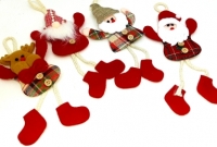 Новогодняя игрушка Дед Мороз/Снеговик на петельке Р5 (с веревочными ножками)