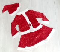 Костюм новогодний "Санта Клаус" р-р 28-34 (юбка с пайетками)