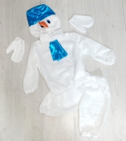 Костюм новогодний "Снеговик" р-р 28-34 (с голубой вставкой)