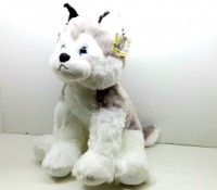 Собака хаски серобелая 45 см.