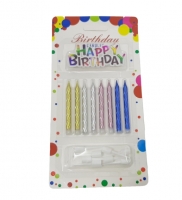 Свечи для торта 8 шт. ,хромированные "Hарру Birthday"