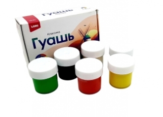 Гуашь "Классика" 6 цв. 20 мл. Гк-001 (Lori)