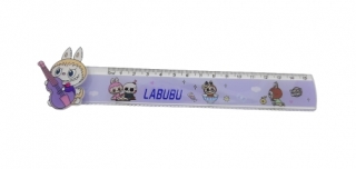 Линейка пластиковая 15 см.1380 (Labubu спинер)