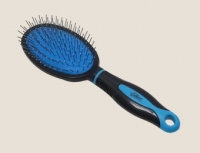 Массажка овальная с металлическими зубчиками, с цветной вставкой 9551SHRCD Color Buterfly