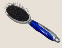 Массажка овальная с металлическими зубчиками, двухцветная 9551SCAP Color Buterfly