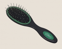 Массажка овальная с металлическими зубчиками, маленькая 9716S Color Buterfly