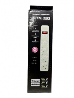 Сетевой фильтр "Сила" в коробке LS-B4005W (5 м, +USB)