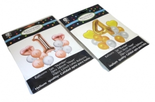 Шарики надувные в наборе 13 шт. ( 1 цыфра+2 фольги+ 10 надувн.)