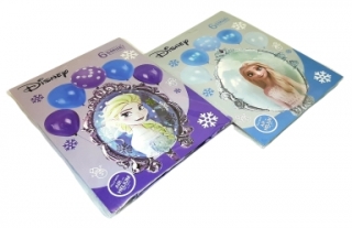 Шарики надувные в наборе 6 шт.( 1 фоль.+5 надувн.Frozen)