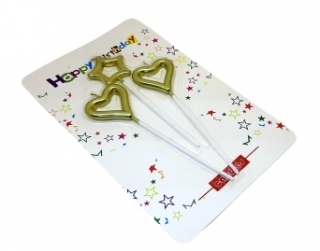 Свечи для торта 3 шт.(11/12) звезда + 2 сердечка