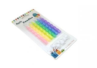 Свечи для торта 6 шт. (36-9),цветные спиральки