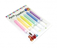 Свечи для торта 6 шт, (F10),спиральки пастельные,толстые