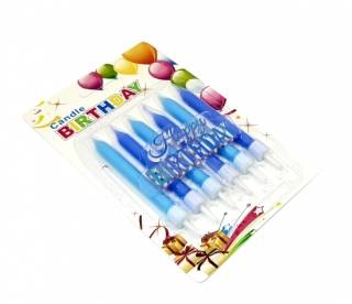 Свечи для торта 6 шт. (Р28). 2 цвета, Happy Birthday