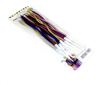 Свечи для торта 12 шт, длинные волнистые, хромированные