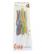 Свечи для торта 12 шт. (Р31) тонкие волнистые с блестками Свечи для торта 12 шт. (Р31) тонкие волнистые с блестками