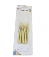 Свечи для торта 6 шт. (36-26), тонкие спиральки ,золотистобелые