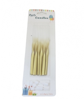 Свечи для торта 6 шт. (36-26), тонкие спиральки ,золотистобелые