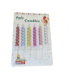 Свечи для торта 6 шт.(6), хромированные