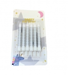 Свечи для торта 6 шт.(6),белые/черные в полоску Свечи для торта 6 шт.(6),белые/черные в полоску