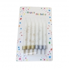 Свечи для торта 6 шт.(37), серебристые/золотистые со звездами Свечи для торта 6 шт.(37), серебристые/золотистые со звездами