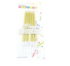 Свечи для торта 6 шт.(36-28) тонкие золотистые 