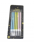 Свечи для торта 6 шт. (36-4), пастельные длинные