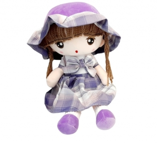 Кукла в шляпе,в клетчатом платье 40 см.