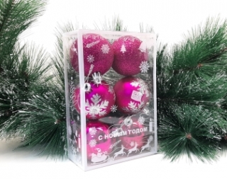 Шары 5 см. 3 вида в блистере 6 шт.W-3