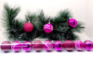 Новогодние шары 6 см. 3 вида в колбе 12 шт.HМ36-1