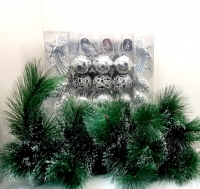 Игрушки в наборе,в блистере 48 шт.Р2 ( шишки+звезды)