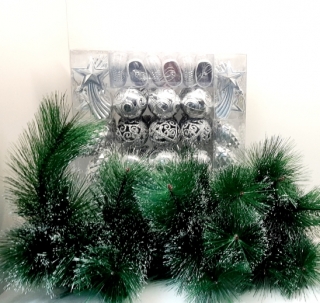 Игрушки в наборе,в блистере 48 шт.Р2 ( шишки+звезды)