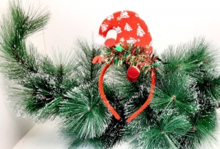 Ободок красный сколпачком 2653-04