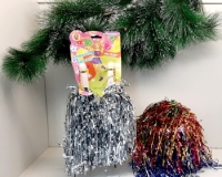 Новогодние помпоны 2 шт+парик.