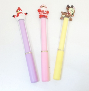 Ручка "С новым годом" Ру-15 ( прозрачные с фигуркой)