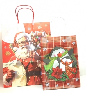 Пакет подарочный новогодний, крафт 18*26