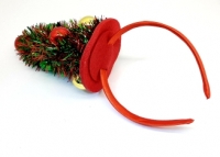 Ободок красный NT92-10 ( елка с шариками)