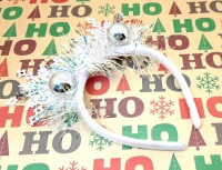 Ободок с мишурой NT92-6 (2 снежинки+3 шара)