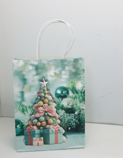 Пакет подарочный новогодний, крафт 16*21