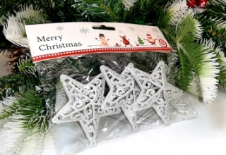 Звезды с блестками в пакете 3 шт. В45-20