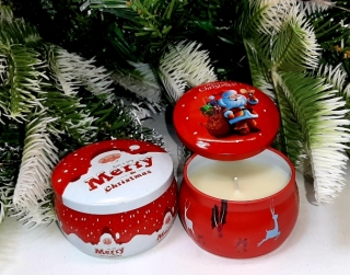 Свеча в металлической баночке 8680