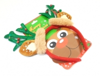 Ободок красный NF92-23( срожками Оленя с мехом)