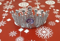 Корона серебристая с большим стразом 1452-9