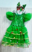 Костюм новогодний "Елочка" рр 28-36 (ободок 2 елочки)