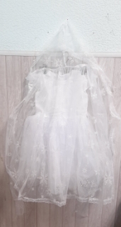 Костюм новогодний "Снежинка" р-р 30-36 (белая с накидкой)