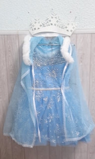 Костюм новогодний "Снежинка" р-р 28-34 (голубая капроновая)