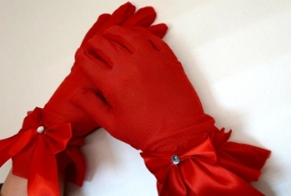 Перчатки гипюровые №5 (короткие с бантиком)